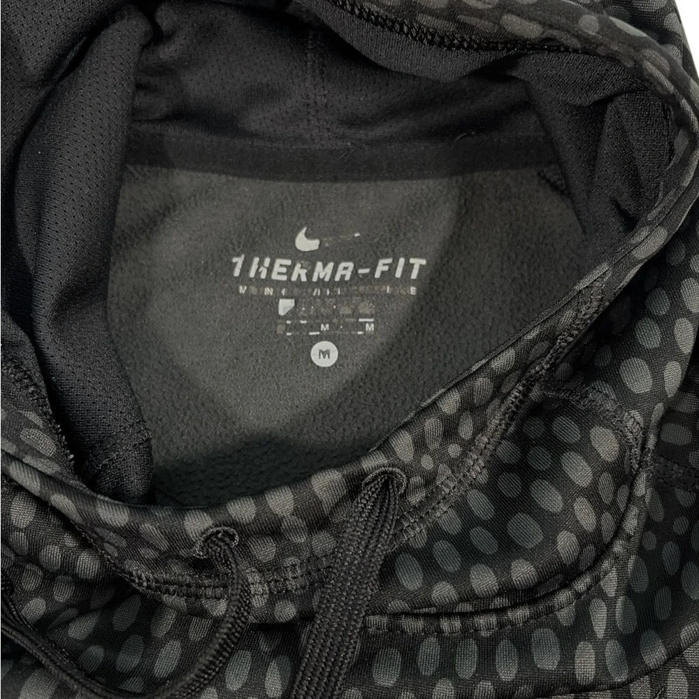 Nike Women Therma-Fit Running Medium Hoodie Gray Black Sweater